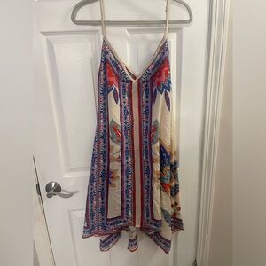 Lucky & Coco Pinted Handkerchief Swim Cover-up Dress Medium